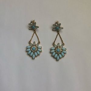 Light blue statement earrings